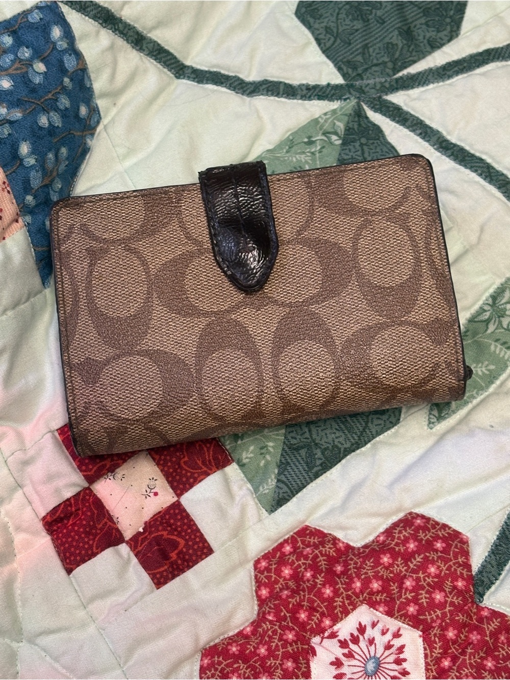 Coach Signature C Brown PVC and Leather Wallet - Picture 9 of 15